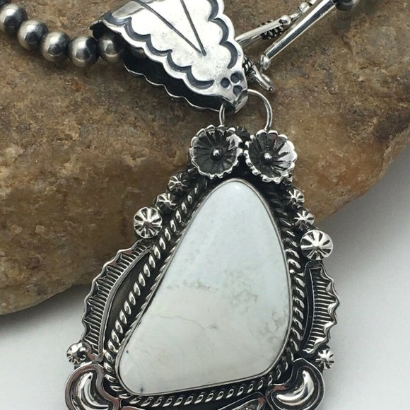 Navajo Sterling Silver Necklace Pendant Length 20 - Picture 2 of 12